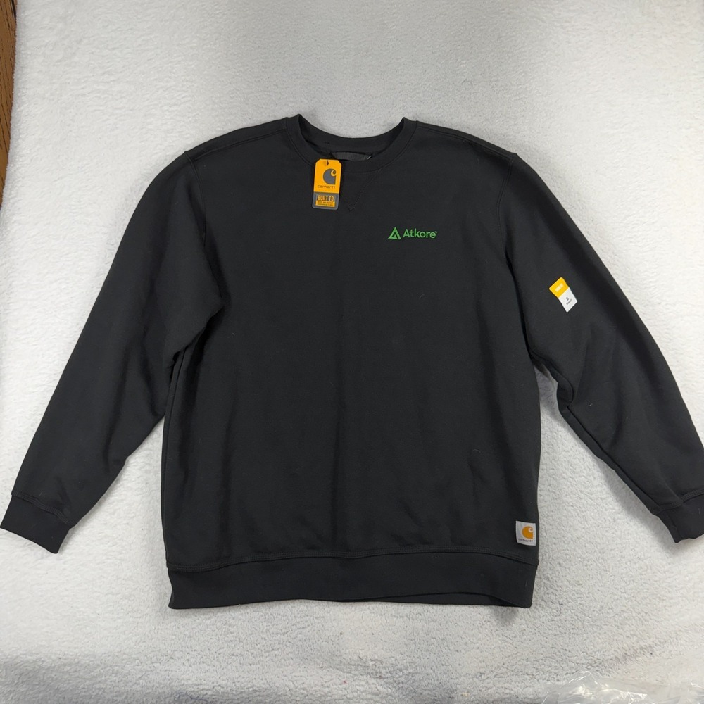 Carhartt TS0124 Loose Fit Crewneck Sweatshirt Black Company Logo Men's XL NWT